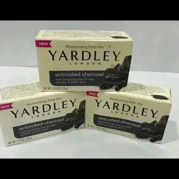 Yardley Activated Charcoal Soap (3) NEW - Picture 2 of 2
